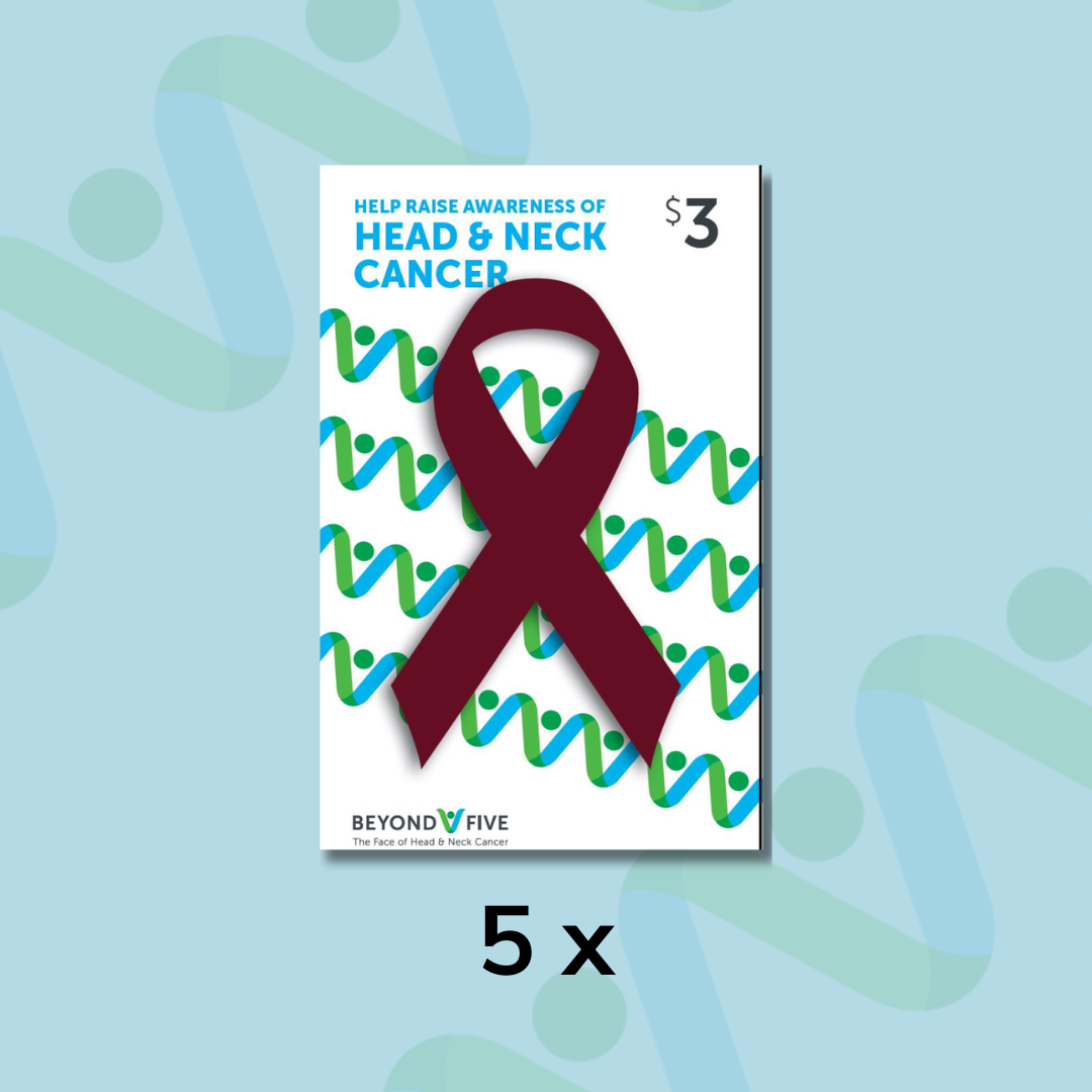 Head and Neck Cancer Ribbons - 5 pack